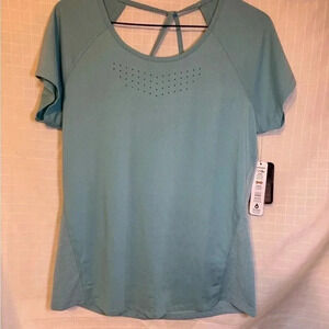 NEW! Women’s Reebok Speedwick Blue Green V-Neck Sport T-Shirt M Medium NWT